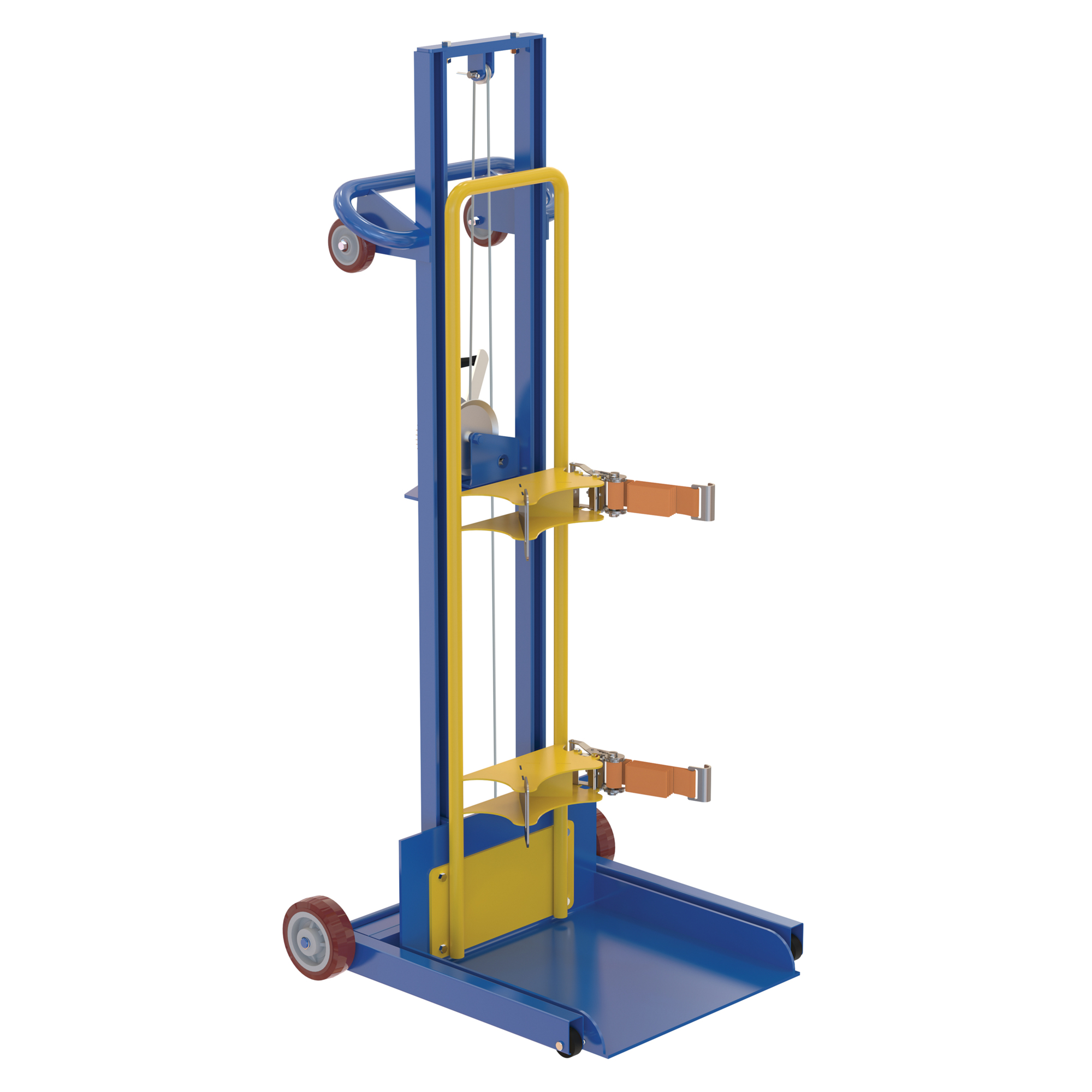 Vestil Steel Gas Cylinder Lifter - 300 Lb. Capacity, 105in. Height, 33.188in. Width, Blue, Model# LLPW-CL-1560